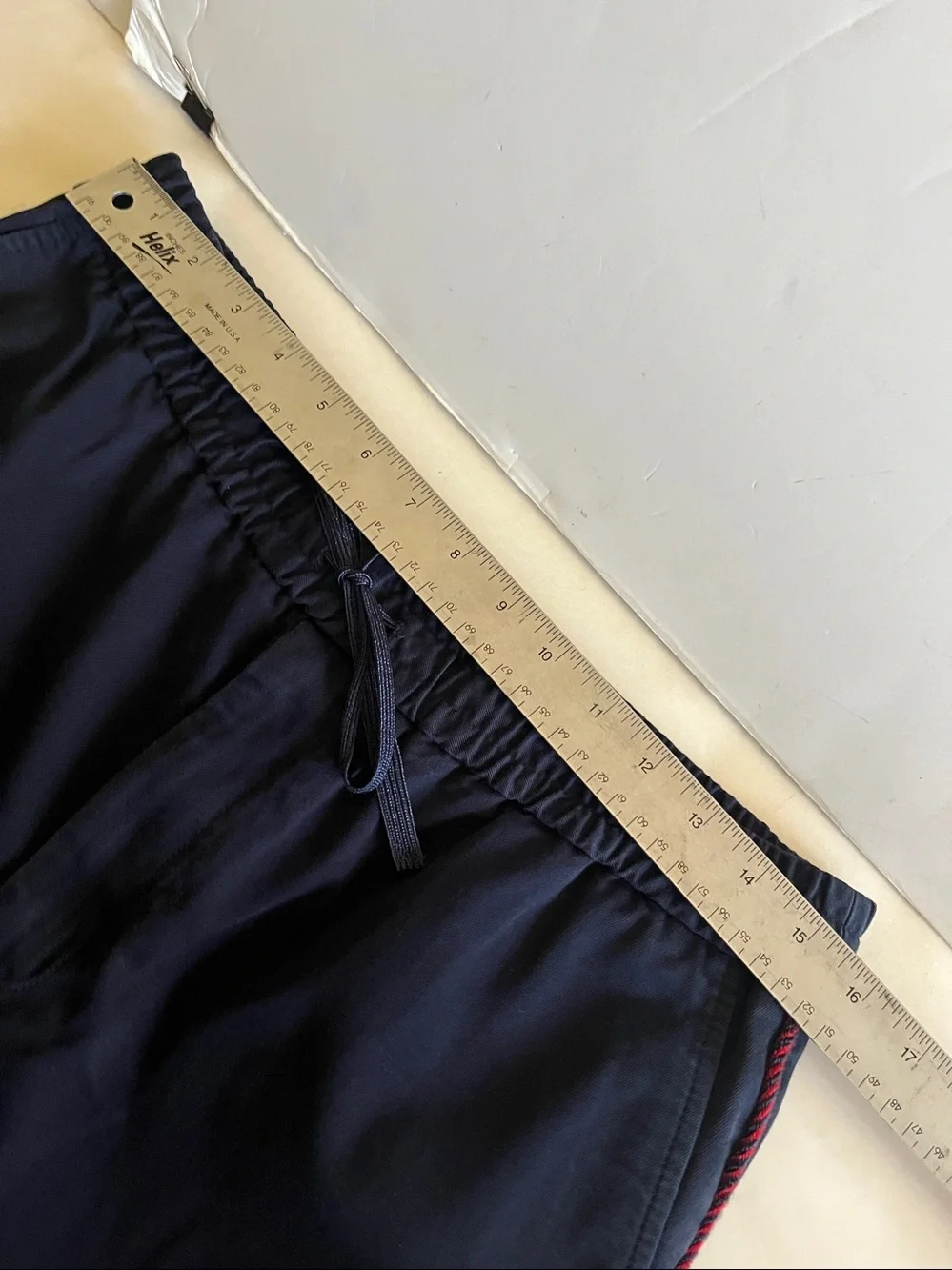 Gucci Navy Drawstring Pants red and blue pipe down side size 48